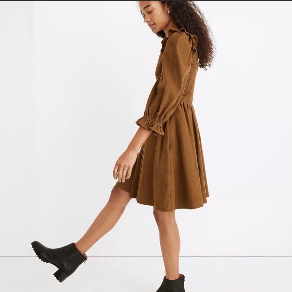 Madewell Lucie V-neck Smocked Mini Dress